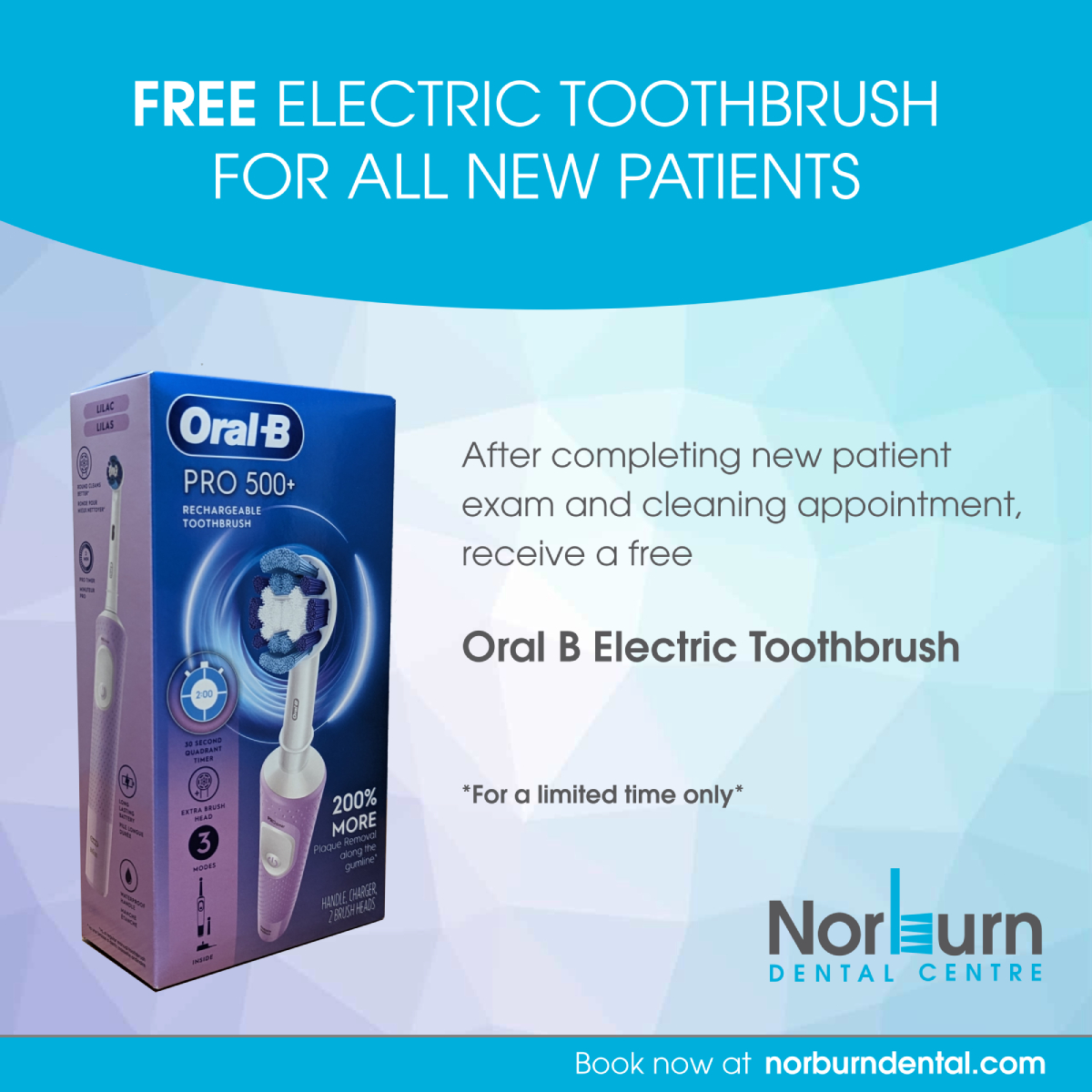 Norburn Dental promo - Electric toothbrush
